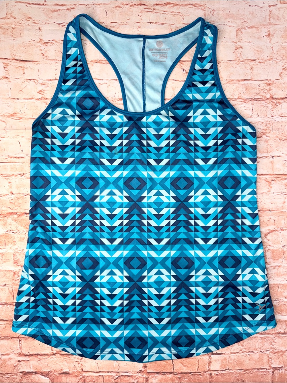 Old Navy | Blue Geometric Racerback Tank Top